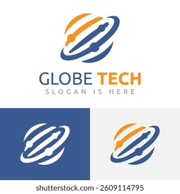 Abstract Globe Earth Universal Space Sky Technology Logo Template