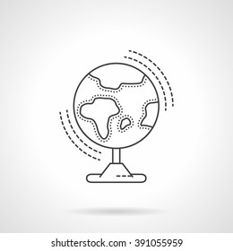 Abstract globe with eastern hemisphere. Geography and travel. Education concept. Flat line style vector icon. Single design element for website, business.