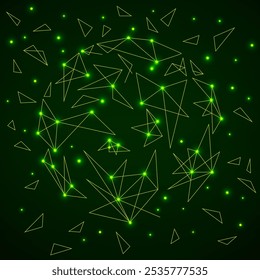Abstract globe of glowing lines and dots, connection structure, technology background
