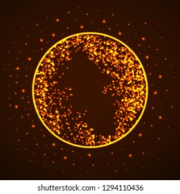 Abstract globe with glowing particles, technology planet. Vector