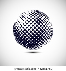 Abstract globe halftone background. Design element. Abstract vector dotted sphere. Dots pattern