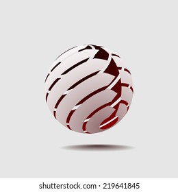 Abstract Globe Icon with Arrows on Light Background