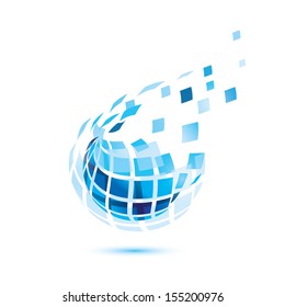 abstract globe icon, business and communication concept