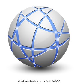 Abstract Globe Icon. Communication And Network Concept.