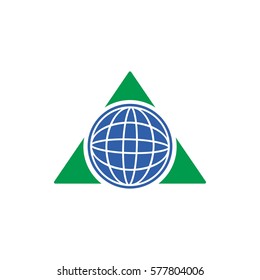 abstract globe icon logo design