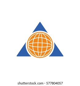 abstract globe icon logo design