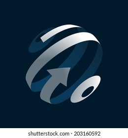 Abstract Globe Icon on Dark Background