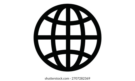 Ícone de globo abstrato simbolizando conexão mundial, comunicação global, rede, internet e tecnologia moderna.
