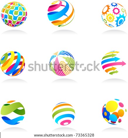 Abstract globe icons