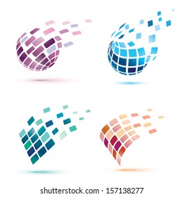 abstract globe icons, business and comunication concept