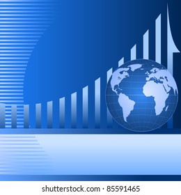 Abstract globe illustration with chart