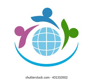 abstract globe image vector icon logo