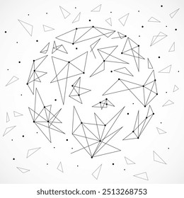 Abstrakter Globus von Linien und Punkten, Verbindungsstruktur, Technologiehintergrund