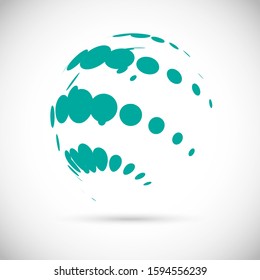 Abstract Globe Logo - Isolated On Gray - Vector Illustration. Abstract Globe Vector For Web Icon, Tech Logo And Element Design. 3D Icon For Earth, Global, Globe, Planet And World Logo