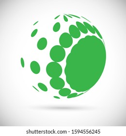 Abstract Globe Logo - Isolated On Gray - Vector Illustration. Abstract Globe Vector For Web Icon, Tech Logo And Element Design. 3D Icon For Earth, Global, Globe, Planet And World Logo