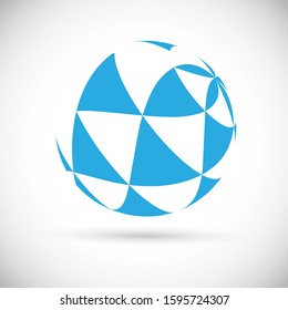 Abstract Globe Logo - Isolated On Gray - Vector Illustration. Abstract Globe Vector For Web Icon, Tech Logo And Element Design. 3D Icon For Earth, Global, Globe, Planet And World Logo