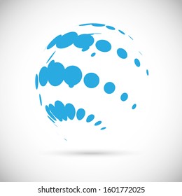Abstract Globe Logo - Isolated On Gray - Vector Illustration. Abstract Globe Vector For Web Icon, Tech Logo And Element Design. 3D Icon For Earth, Global, Globe, Planet And World Logo