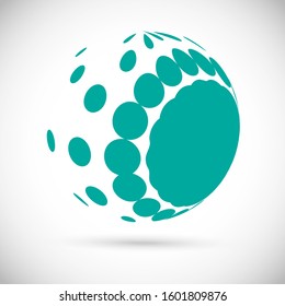 Abstract Globe Logo - Isolated On Gray - Vector Illustration. Abstract Globe Vector For Web Icon, Tech Logo And Element Design. 3D Icon For Earth, Global, Globe, Planet And World Logo