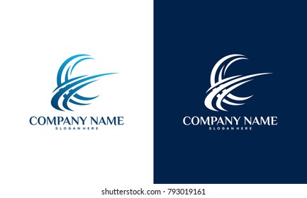 Abstract Globe logo template designs vector
