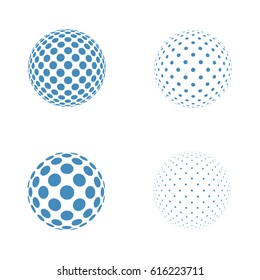 Abstract Globe Logo Template icons, sphere signs. World map symbols
