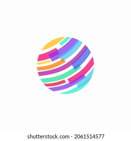 abstract globe logo vector colorful