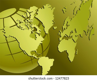 Abstract globe and map