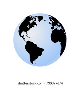 Abstract Globe with Map. Vector Illustration.