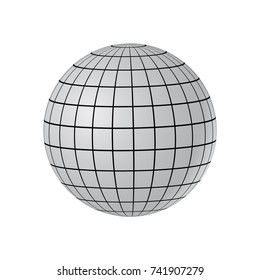 Abstract Globe with Meridians and Parallels. 3d Vector illustration.