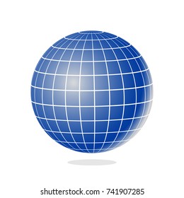 Abstract Globe with Meridians and Parallels. 3d Vector illustration.