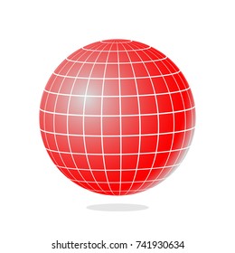 Abstract Globe with Meridians and Parallels. 3d Vector illustration.