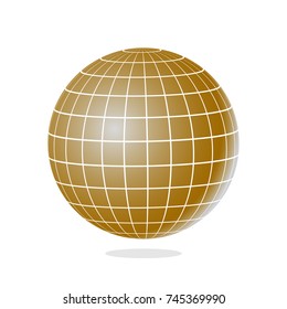 Abstract Globe with Meridians and Parallels. 3d Vector illustration.