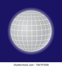Abstract Globe with Meridians and Parallels. 3d Vector illustration.