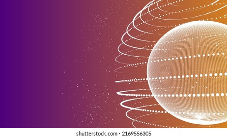 Abstract globe on a dark background. Vector futuristic sphere. Illustration of a reticulated globe. Technologies and communications.