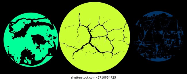 Abstract Globe Representation of Green Earth Yellow Desert and Blue Urbanization