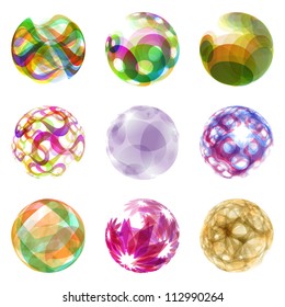 Abstract globe set. Vector circle illustration.