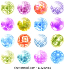 Abstract globe set. Vector illustration.