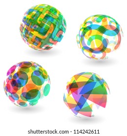 Abstract globe set. Vector illustration.