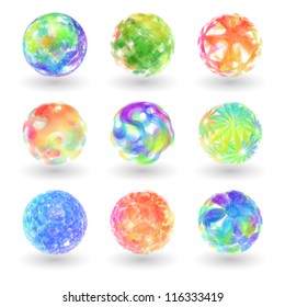 Abstract globe set. Vector illustration.