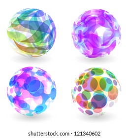 Abstract globe set. Vector illustration.