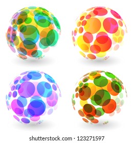 Abstract globe set. Vector illustration.