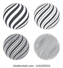 Abstract globe shape with swirl line for graphics design. Vector illustration