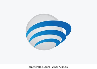 Abstract Globe Sphere Flat Vector Logo Design Template