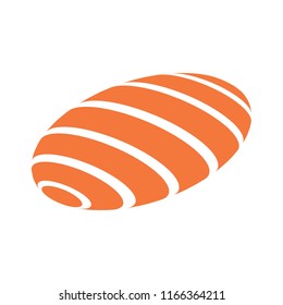 Abstract globe stripes sphere, 3d style striped globe icon effect. Orange ball logo in white background. Colorful earth shape. Vector illustration. It can use as logo, icon, banner, business card.