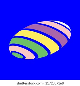 Abstract globe stripes sphere, 3d style striped globe icon effect. Colorful lines in dark background. Rainbow earth shape. Vector illustration. It can use as logo, icon, banner, business card.