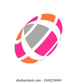Abstract globe stripes sphere, 3d style striped globe icon effect. Colorful lines in dark background. Rainbow earth shape. Vector illustration. It can use as logo, icon, banner, business card.
