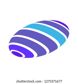Abstract globe stripes sphere, 3d style striped globe icon effect. Colorful lines in dark background. Rainbow earth shape. Vector illustration. It can use as logo, icon, banner, business card.