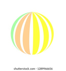 Abstract globe stripes sphere, 3d style striped globe icon effect. Colorful lines in dark background. Rainbow earth shape. Vector illustration. It can use as logo, icon, banner, business card.