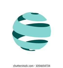 abstract globe symbol, isolated vector icon, internet and social network concept