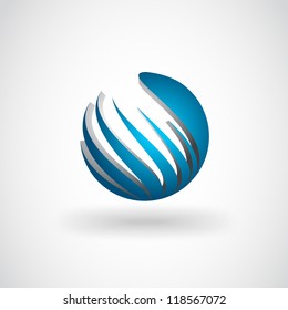 Abstract Globe Symbol, Isolated Vector Icon, Business Concept