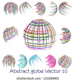 abstract globe symbol, isolated vector icon